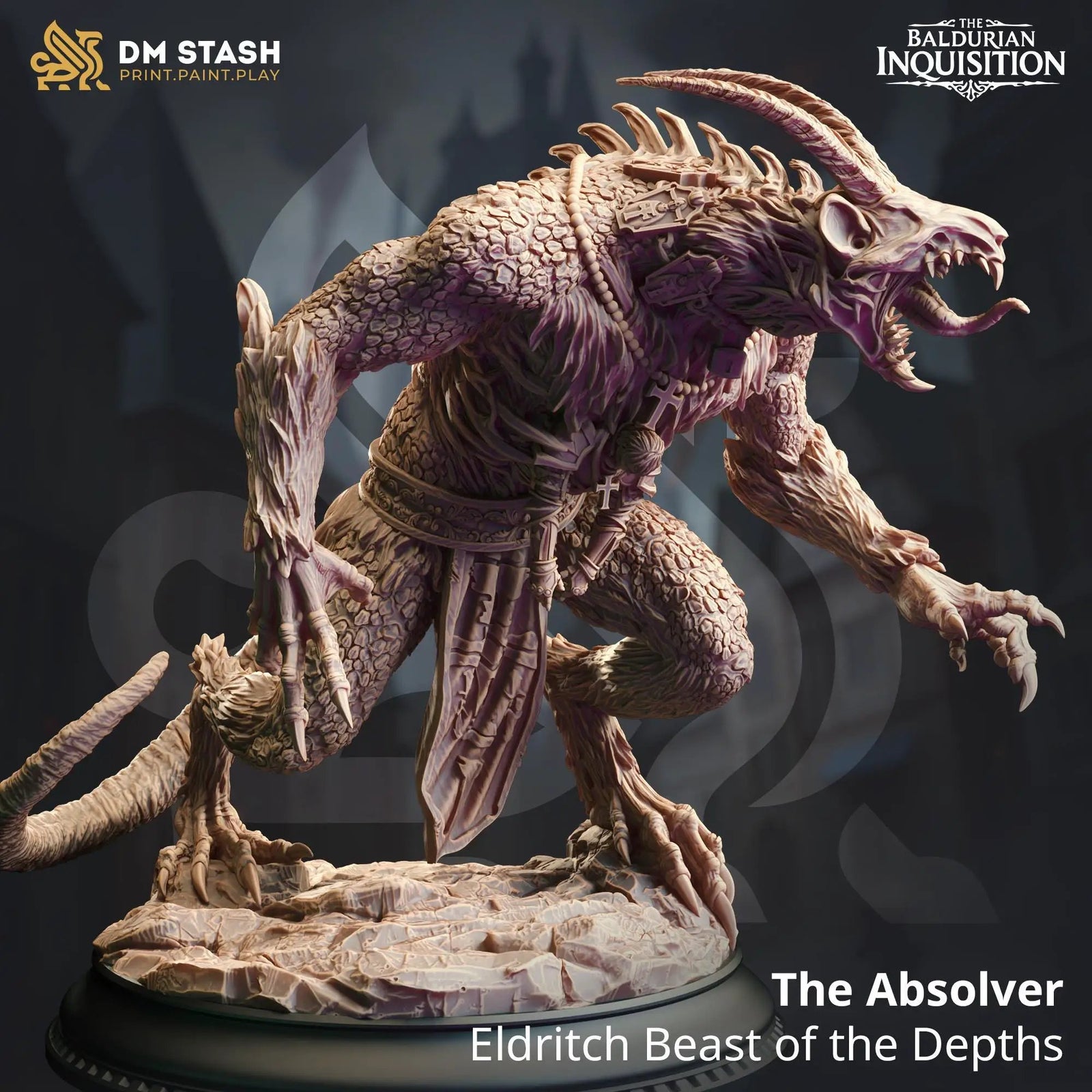 3D printed Eldritch Capra Abomination miniature by Last Hope Miniatures, featuring a monstrous, tentacled creature with detailed textures.