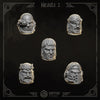 3D printed Eternal Crusader Heads #2 upgrade kit by Greytide Studio for Last Hope Miniatures, featuring detailed miniature heads.