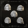 3D printed Eternal Crusader Shoulderpads #1 by Last Hope Miniatures, detailed grey armor shoulder pads for miniature figures.