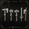 3D printed Eternal Crusader weapons upgrade kit by Last Hope Miniatures for Greytide Studio, featuring detailed miniature weapon parts.