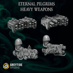 3D printed Eternal Pilgrim Heavy Weapons model by Last Hope Miniatures for Greytide Studio, showing detailed weaponry and figure details.