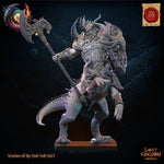 3D printed Feldrak Elder miniature by Lost Kingdom Miniatures, detailed fantasy creature for tabletop gaming and display.