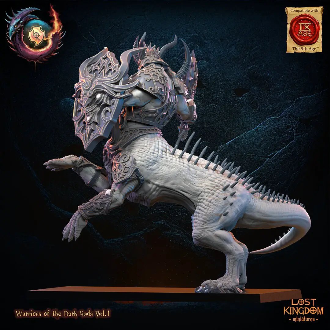 3D printed Feldrak Elder miniature by Last Hope Miniatures for Lost Kingdom Miniatures, showcasing detailed fantasy creature sculpture.