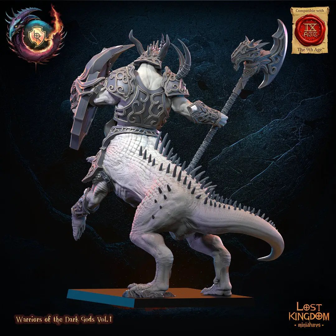 3D printed Feldrak Elder miniature by Lost Kingdom Miniatures, detailed fantasy creature with mossy textures and ancient features.