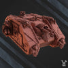 3D printed Fire Lizard Storm Tank miniature by Last Hope Miniatures, featuring detailed dragon-inspired design and vibrant orange and red hues.