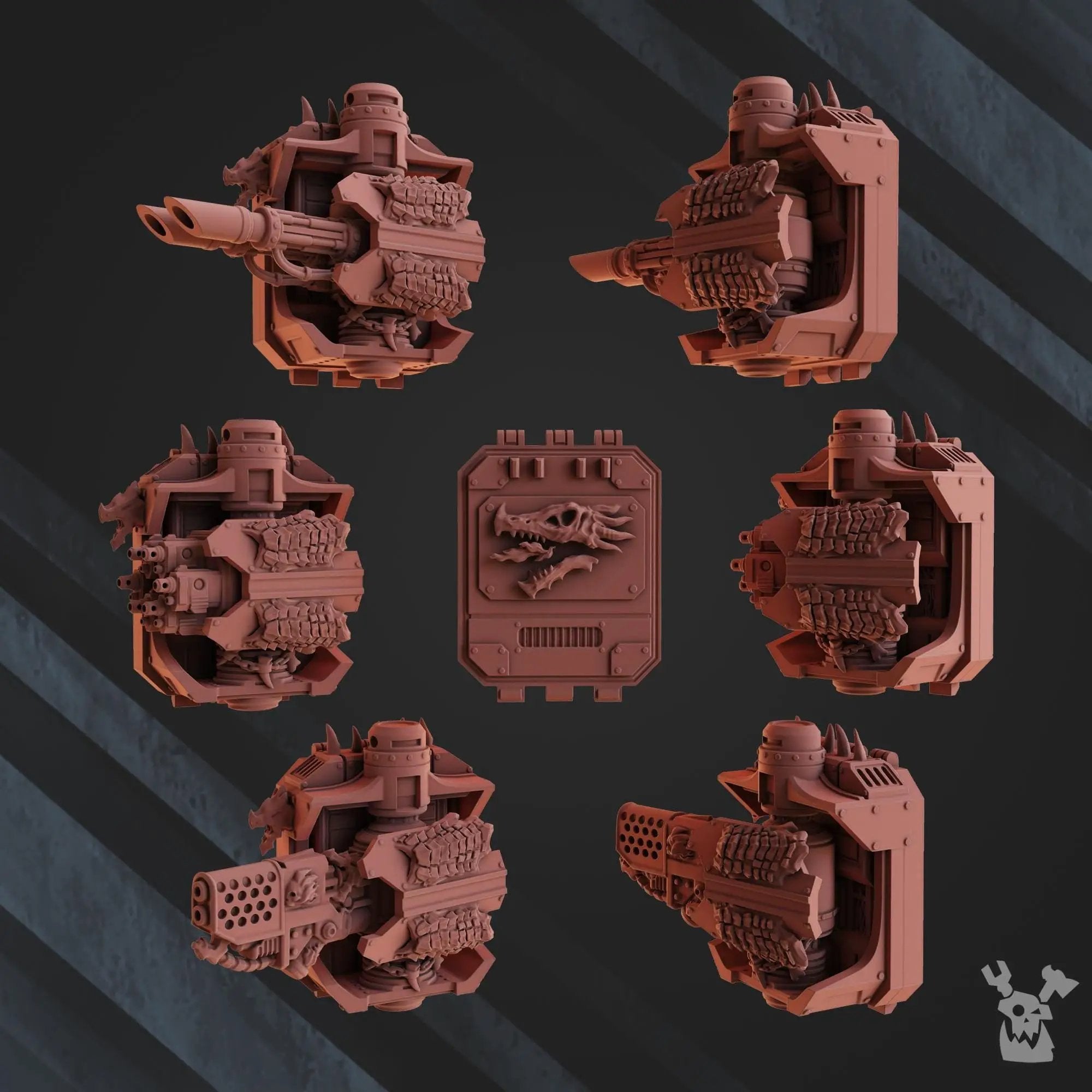 3D printed Fire Lizard Storm Tank miniature by Last Hope Miniatures, featuring detailed dragon-inspired design and vibrant color details