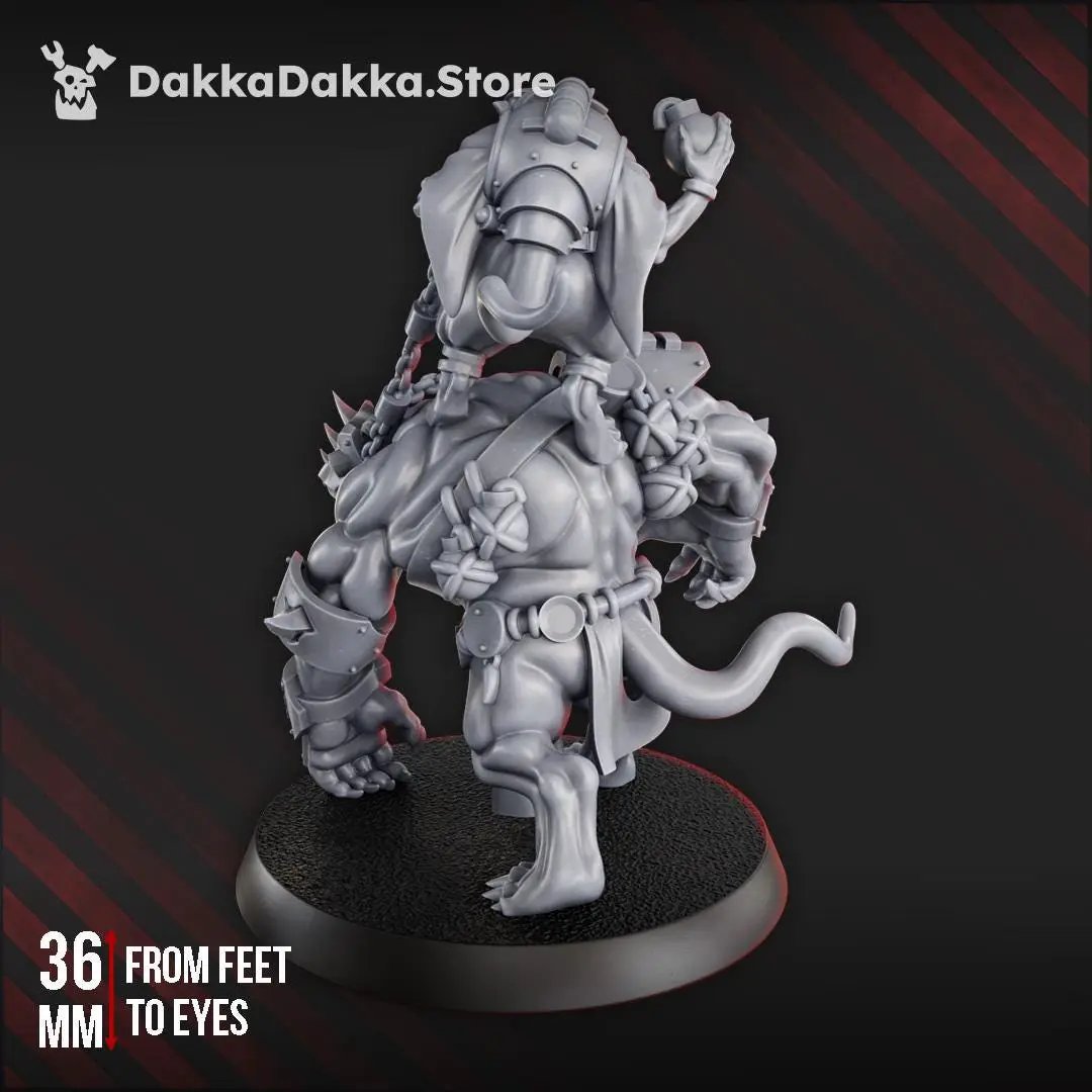 3D printed Gargant Digger Rat miniature by Last Hope Miniatures for DakkaDakka Miniatures, detailed model with intricate features.