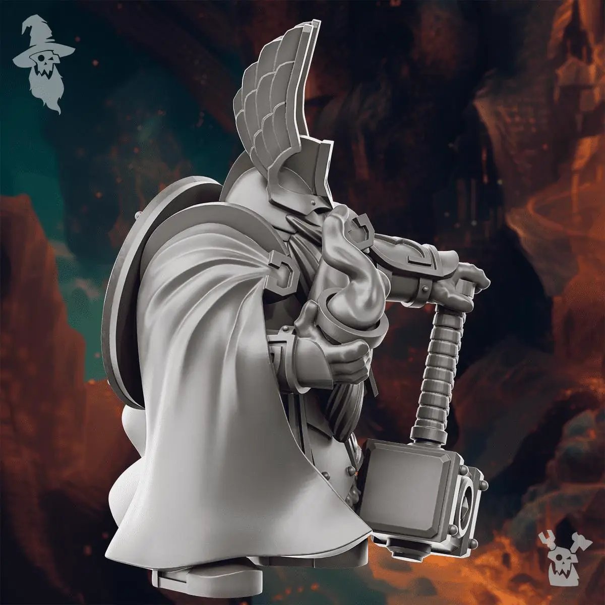 3D printed Gero Steelhammer miniature by Last Hope Miniatures for DakkaDakka, showing detailed armor and weapon design.