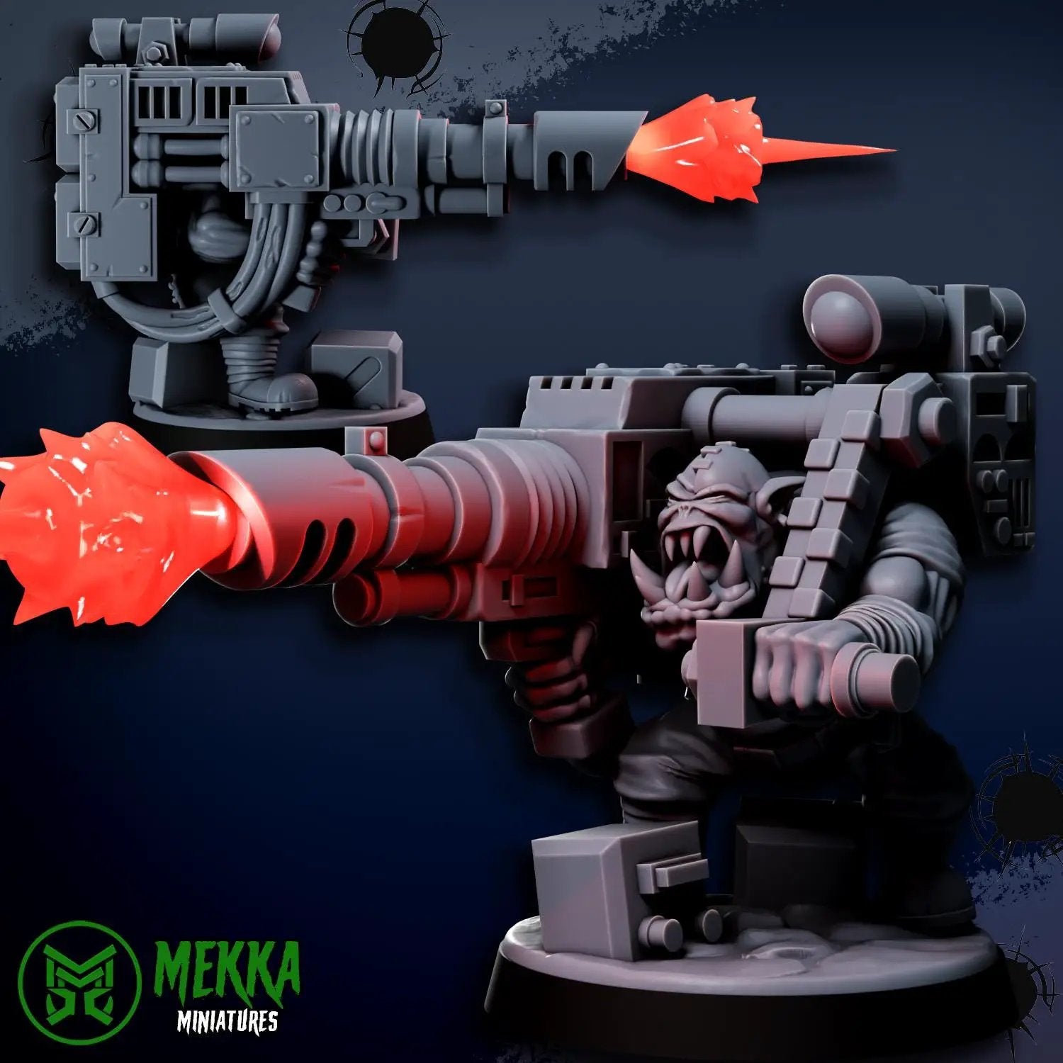3D printed Giant Layzer Shoota Orc miniature by Last Hope Miniatures from Mekka Miniatures, showing detailed orc figure with large weapon.