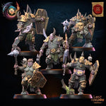Set of ten 3D printed Gluttony Regiment miniatures by Lost Kingdom Miniatures for tabletop gaming, detailed fantasy figures.