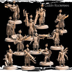 3D printed Goblin Rocketeers miniatures by Last Hope Miniatures, featuring detailed goblin figures with rocket gear and accessories.