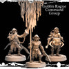 3D printed Goblin Rogue Command Group miniatures by Last Hope Miniatures, featuring detailed goblin figures for tabletop gaming.