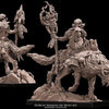 3D printed Goblin Shaman riding a wolf miniature by Last Hope Miniatures for Avatars of War, detailed fantasy creature model.