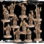 3D printed Goblin Warlocks miniatures by Last Hope Miniatures, featuring detailed green goblin figures with mystical attire.
