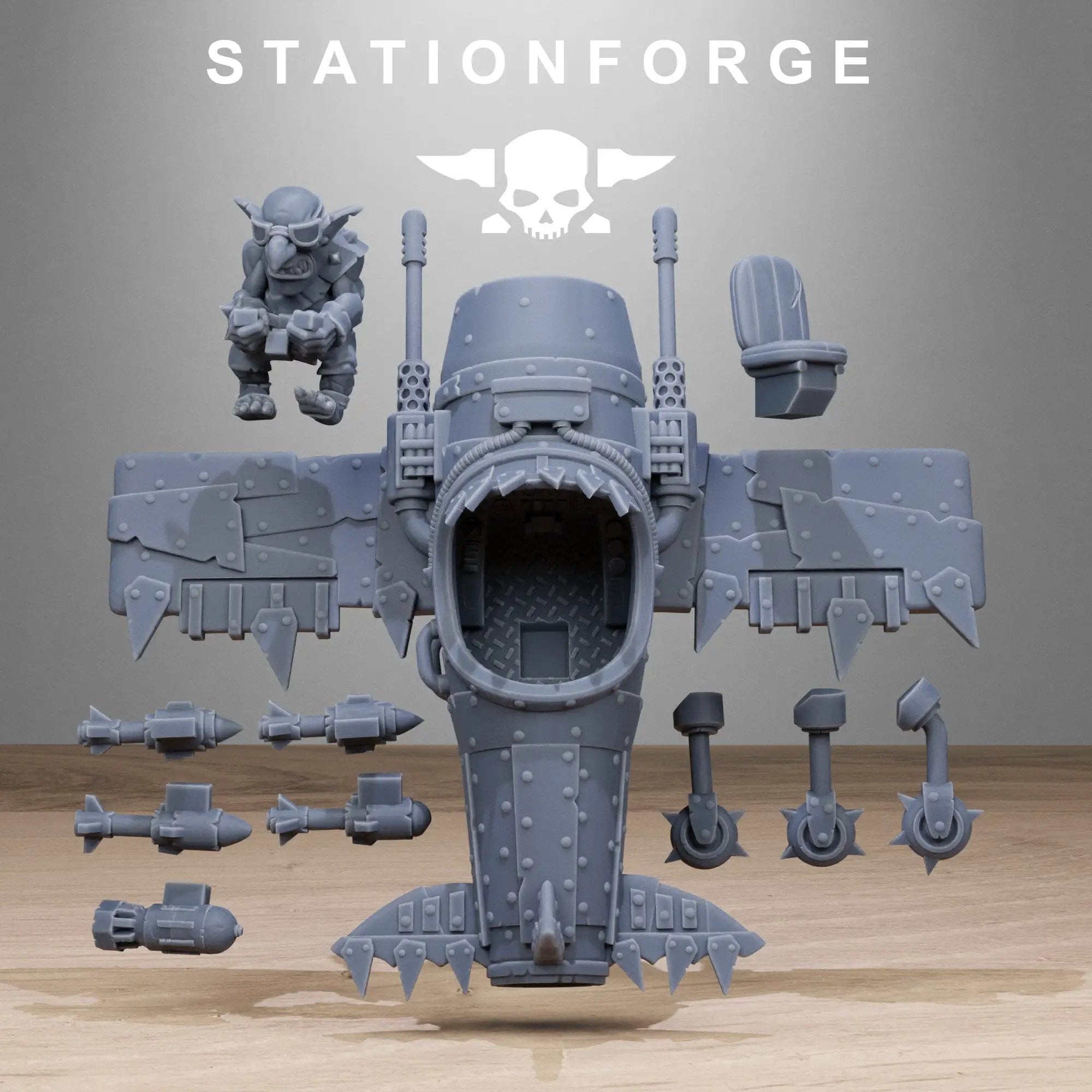 3D printed Gobs Planes miniature by StationForge Miniatures for Last Hope Miniatures, showcasing detailed model with vibrant colors.