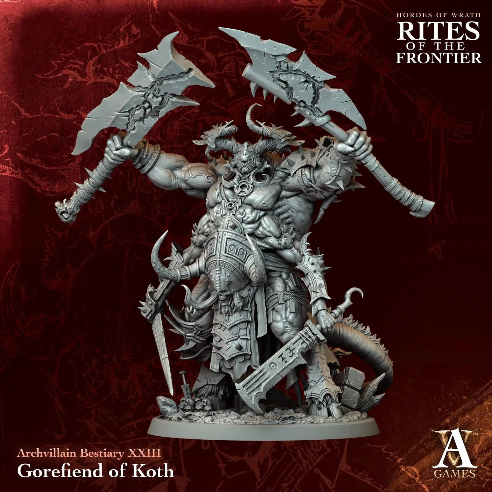 3D printed Gorefiend of Koth miniature by Last Hope Miniatures, detailed fantasy creature with intricate sculpting and dark design.