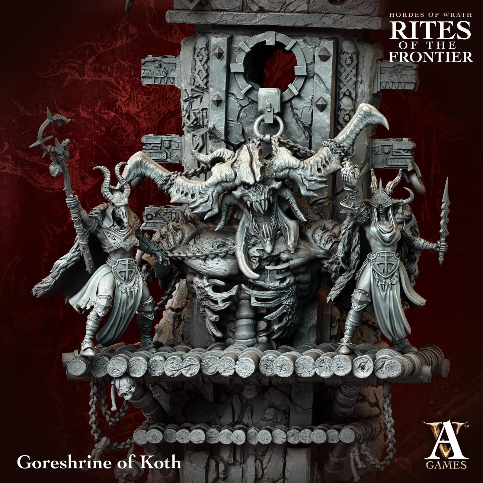 3D printed Goreshrine of Koth miniature from Last Hope Miniatures for Archvillain Games, detailed fantasy character with intricate design.
