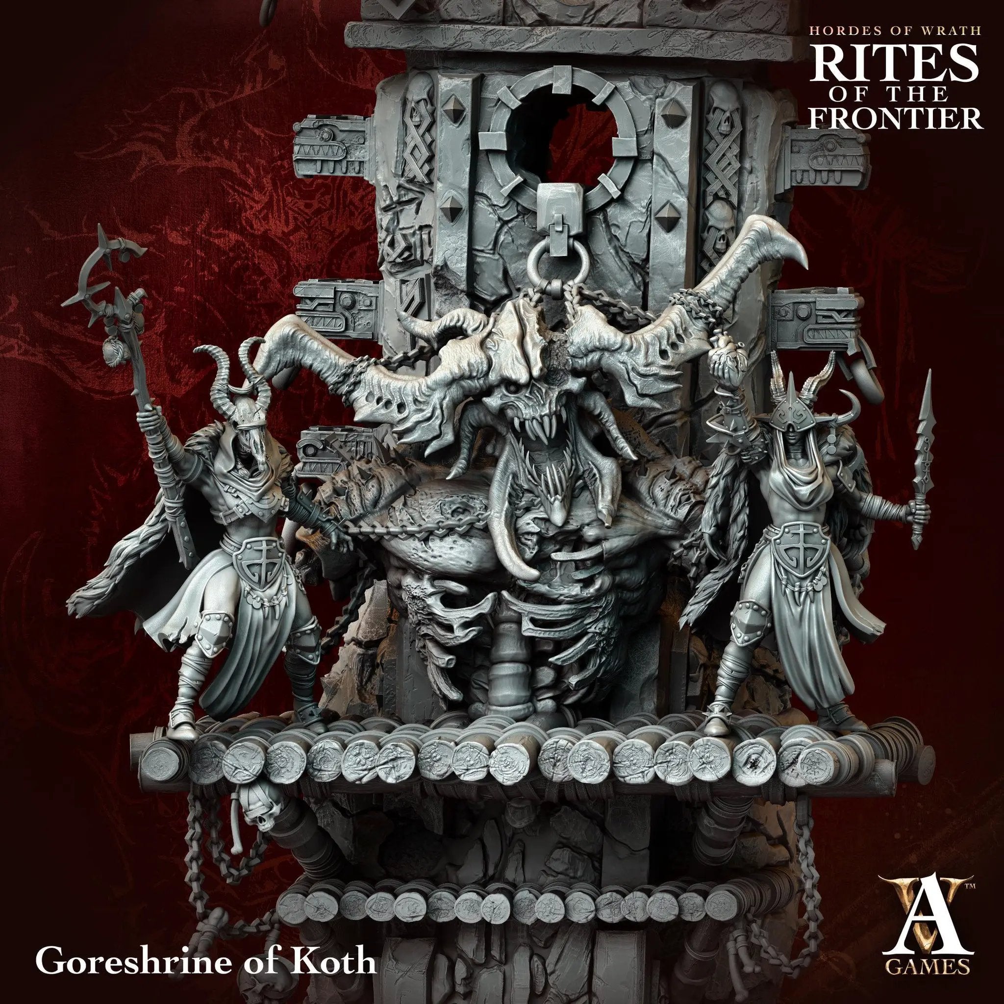 3D printed Goreshrine of Koth miniature from Last Hope Miniatures for Archvillain Games, detailed fantasy character with intricate design.