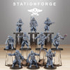 3D printed GrimGuard Acolytes miniatures by Last Hope Miniatures, featuring detailed figures with armor and weaponry from StationForge.