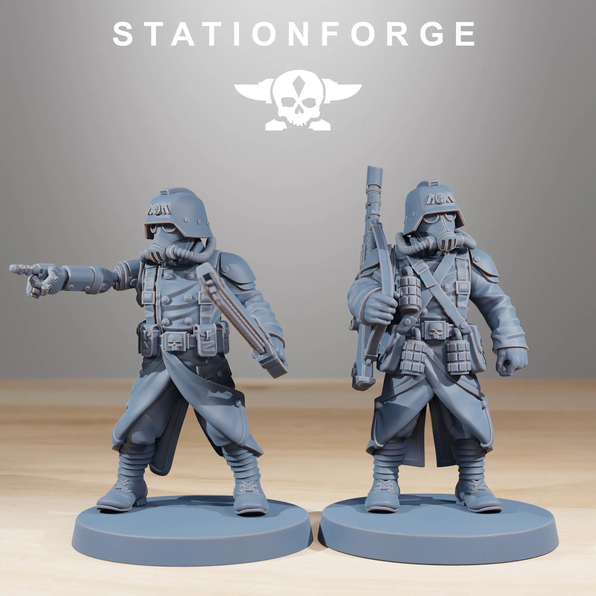 3D printed GrimGuard Acolytes miniatures by StationForge Miniatures, featuring detailed armored figures in a dark fantasy style.