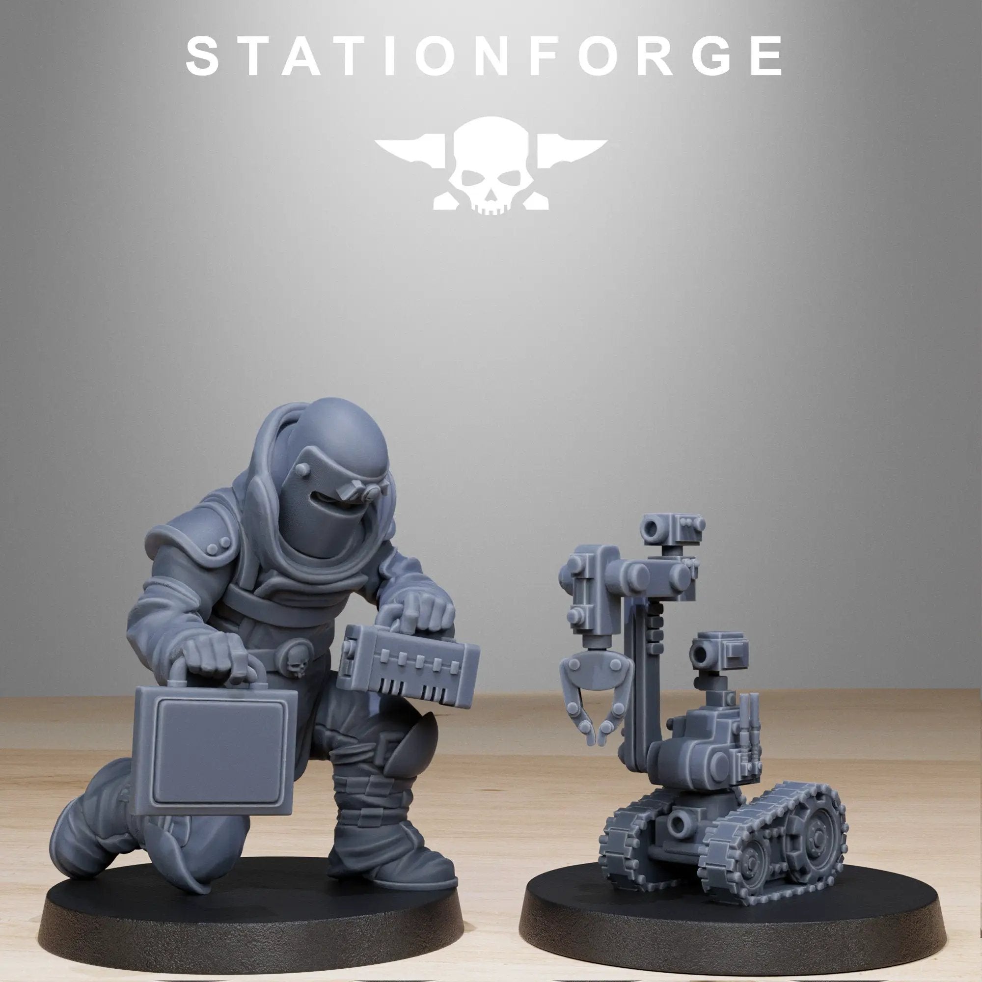 3D printed GrimGuard Bomb Squad miniatures by Last Hope Miniatures from StationForge Miniatures, featuring detailed bomb squad figures.
