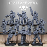 3D printed GrimGuard Jungle Fighters miniature by Last Hope Miniatures, showcasing detailed jungle combat figures.