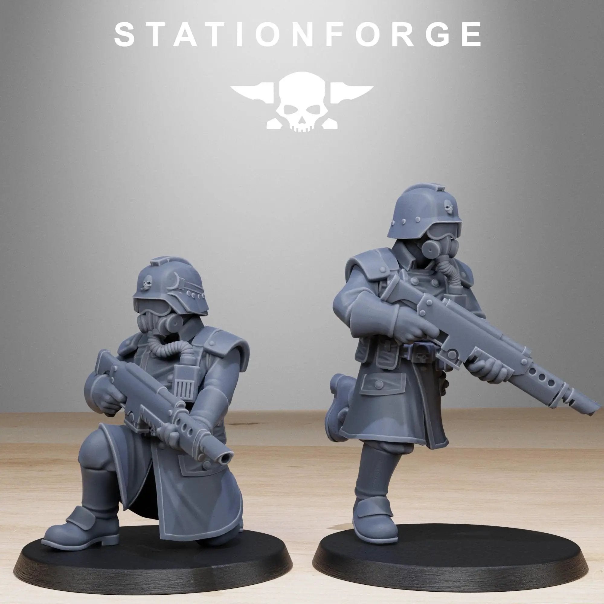 3D printed GrimGuard Militants miniatures by StationForge Miniatures, featuring detailed grim warrior figures for tabletop gaming.