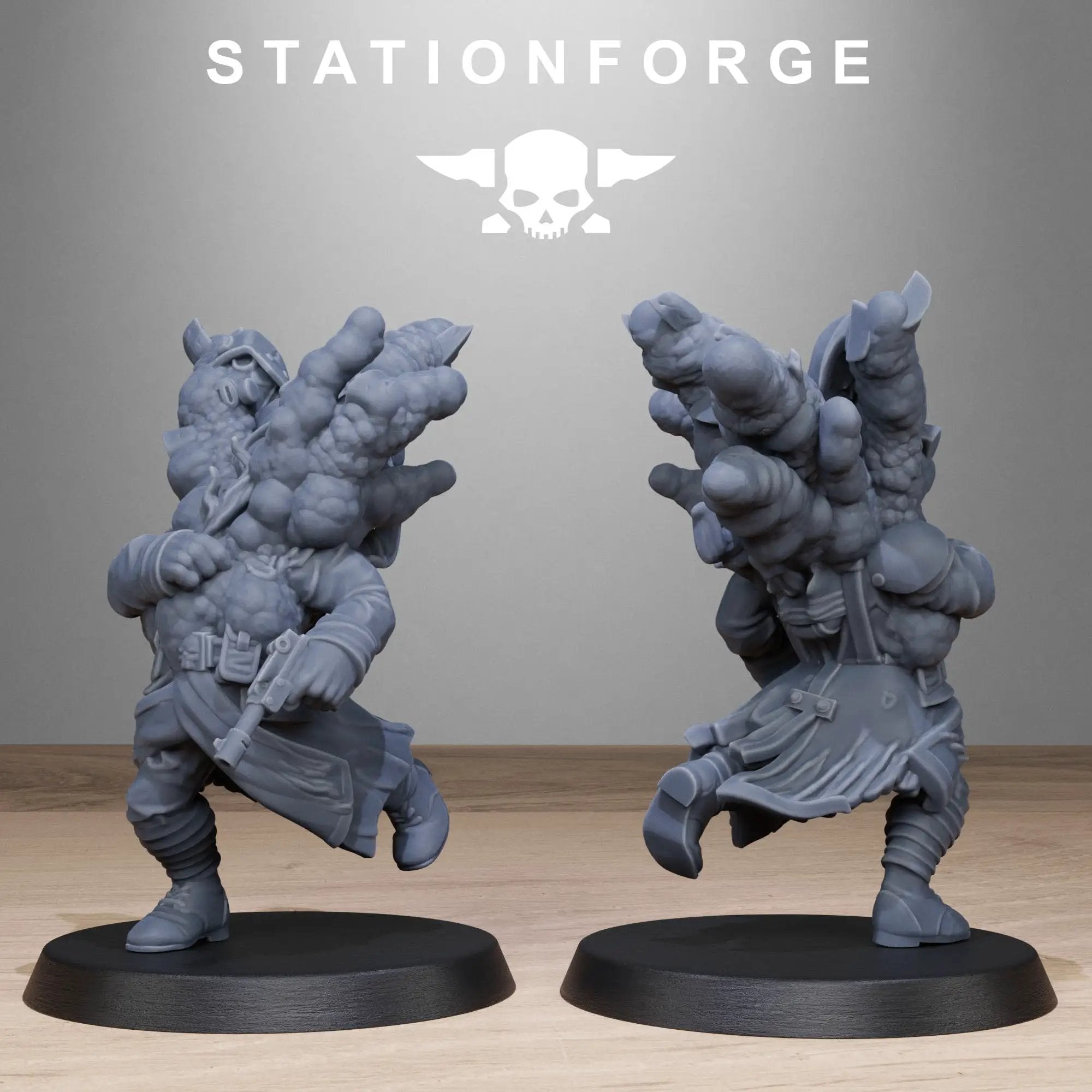 3D printed GrimGuard objective markers by Last Hope Miniatures, featuring detailed miniatures for tabletop gaming.