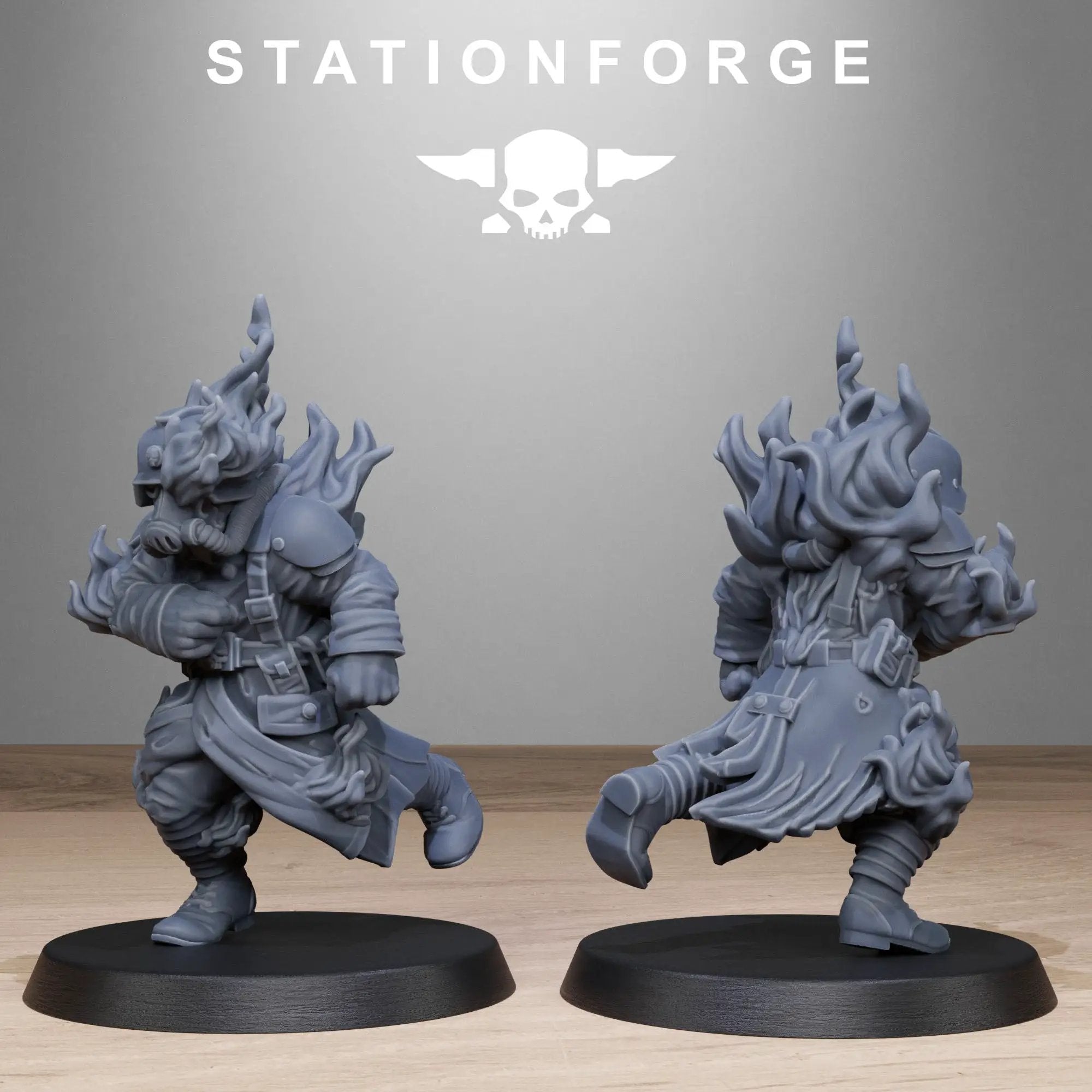 3D printed GrimGuard Objective Markers by Stationforge Miniatures, featuring detailed skull and grim reaper designs for tabletop gaming.