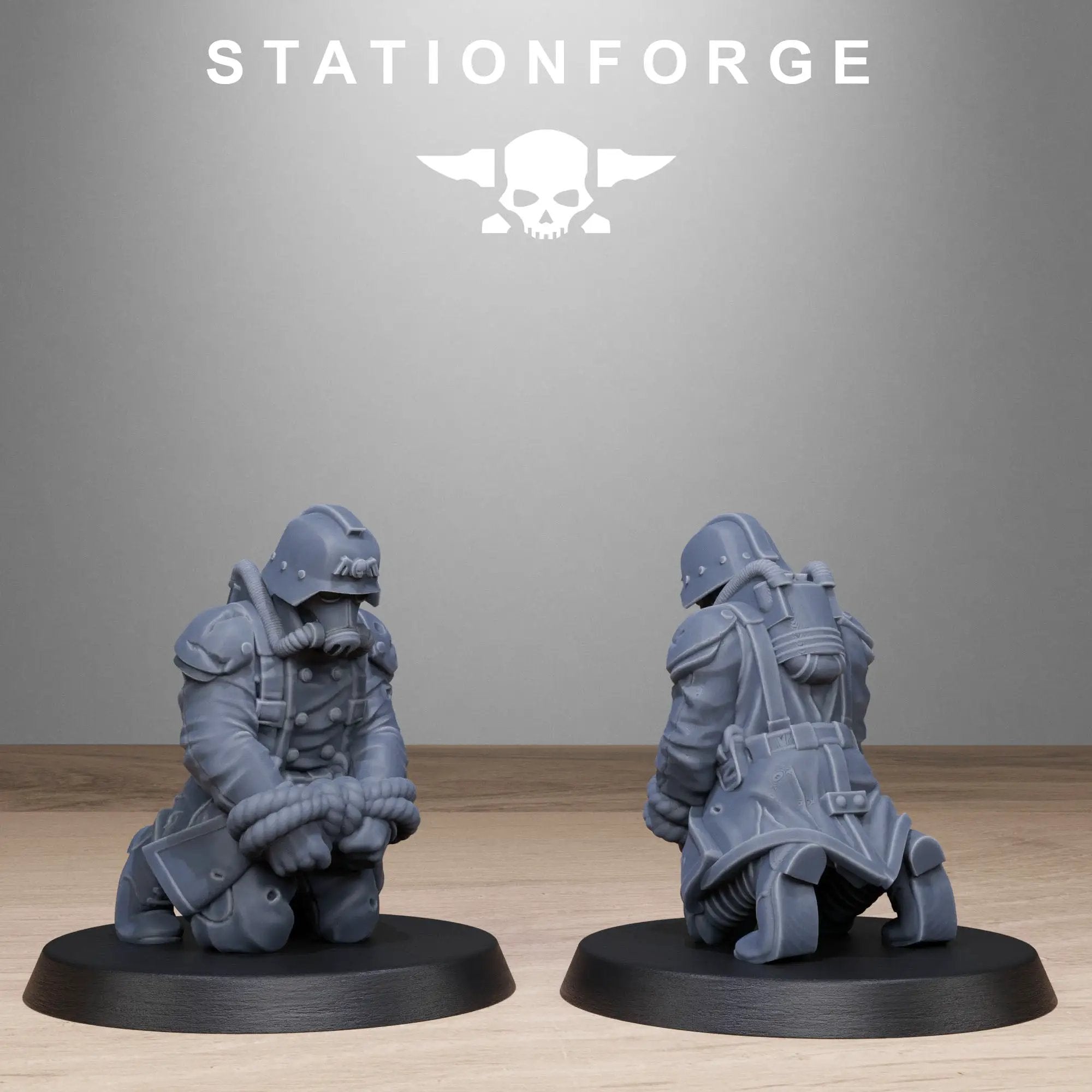 3D printed GrimGuard Objective Markers by Stationforge Miniatures, featuring detailed, sci-fi themed designs for tabletop gaming.
