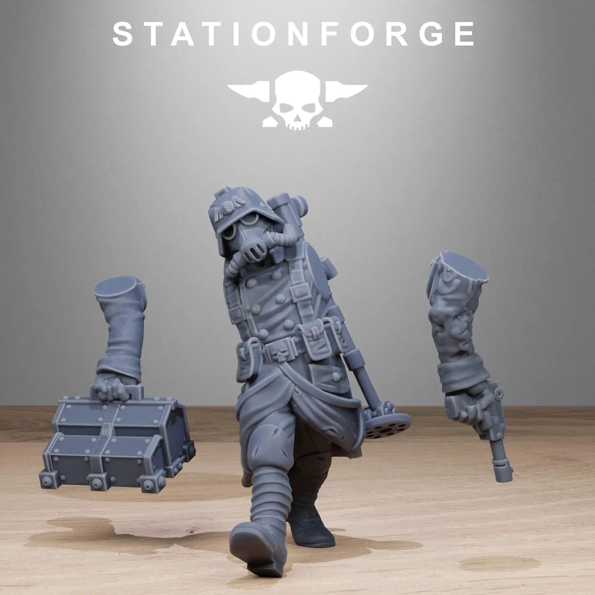 Group of 10 3D printed GrimGuard Radioactive Mutants miniatures by StationForge Miniatures, featuring detailed mutant figures with radioactive themes.