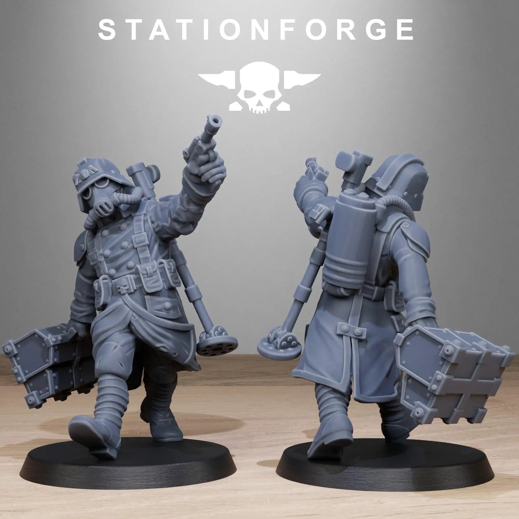 Set of 10 3D printed GrimGuard Radioactive Mutants miniatures by StationForge, detailed sci-fi mutant figures for tabletop gaming.