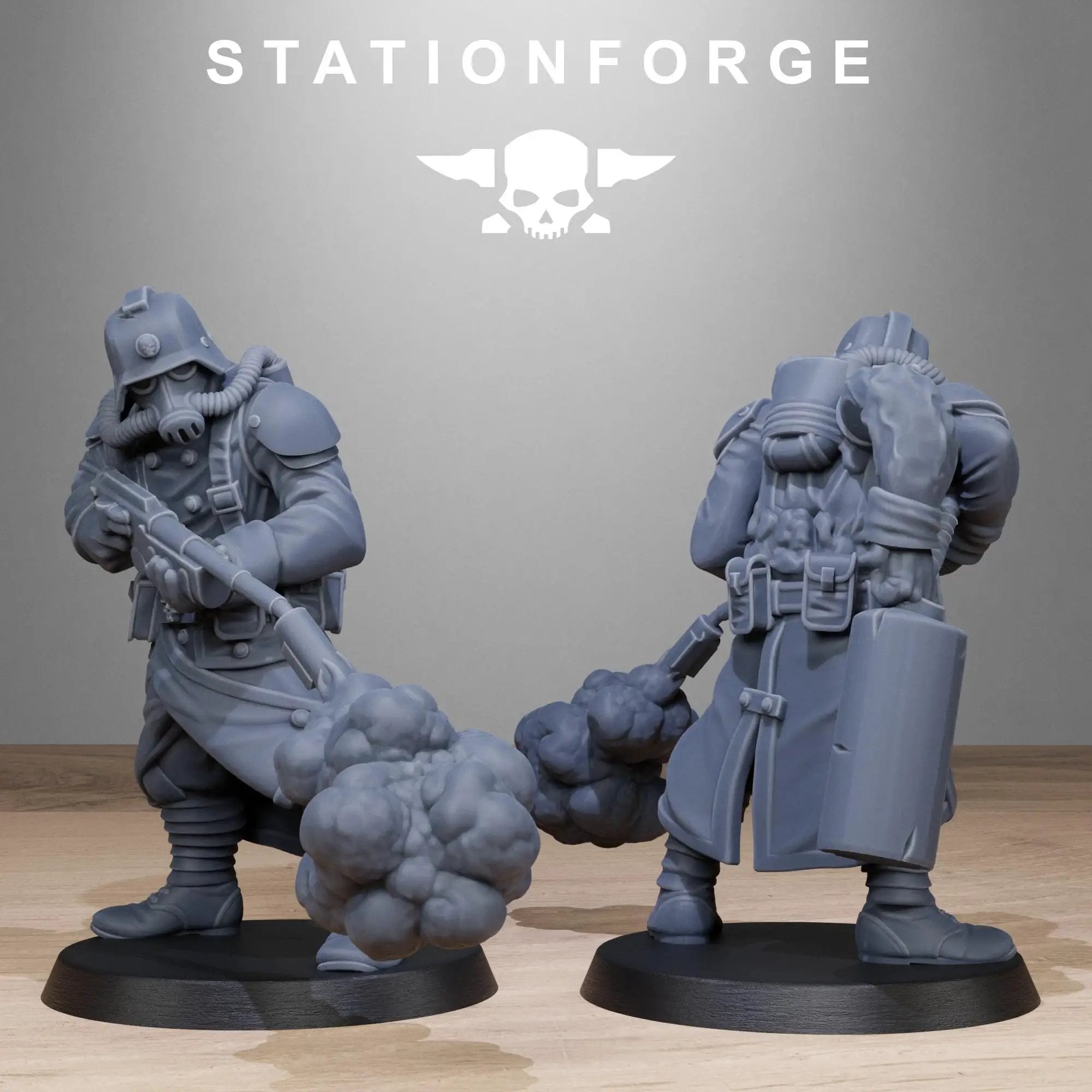 Set of 10 3D printed GrimGuard Radioactive Mutants miniatures by Last Hope Miniatures for StationForge tabletop game.