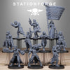3D printed GrimGuard Sisters miniatures by StationForge Miniatures, featuring detailed armor and fierce poses.