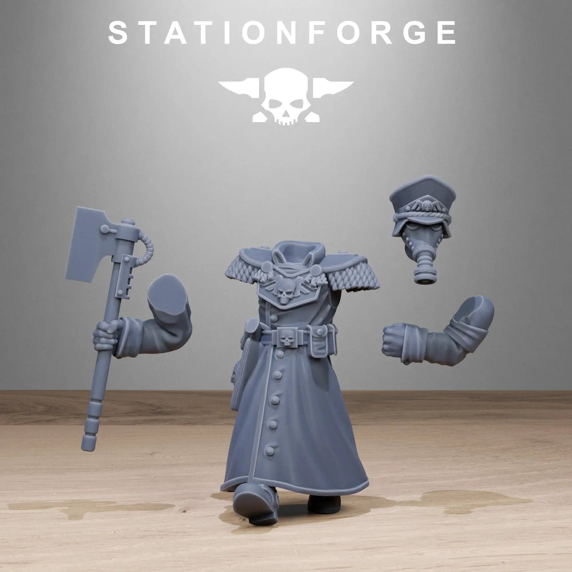3D printed GrimGuard Vigils miniatures by StationForge Miniatures, featuring detailed armored figures for tabletop gaming.