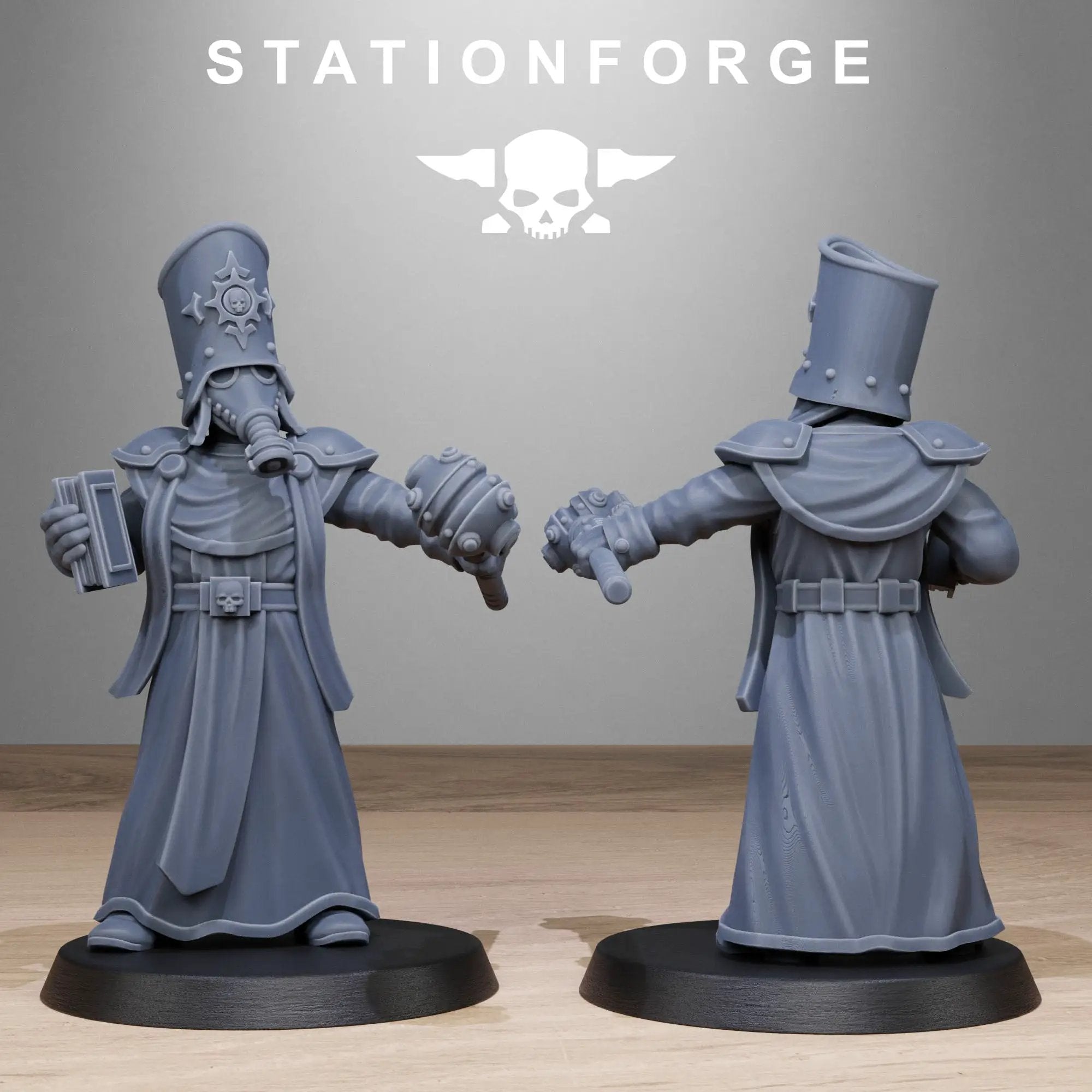 3D printed GrimGuard Vigils miniatures by Last Hope Miniatures, featuring detailed warrior figures from StationForge Miniatures series.