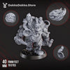 3D printed Grimwald, the Fused Twins miniature by Last Hope Miniatures from DakkaDakka Miniatures, shown in detailed close-up.
