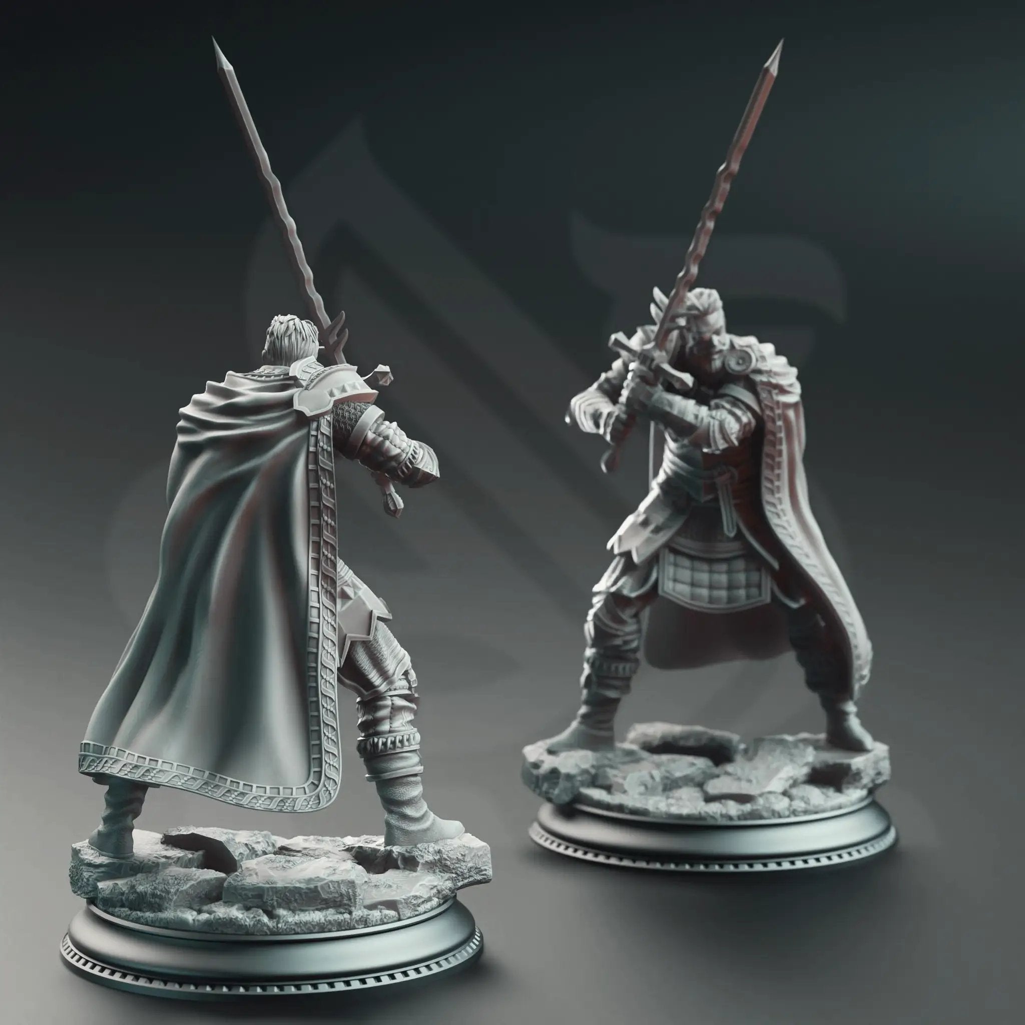 3D printed Grizzled Veteran Commander miniature by Last Hope Miniatures for DM Stash, featuring detailed military armor and weaponry.