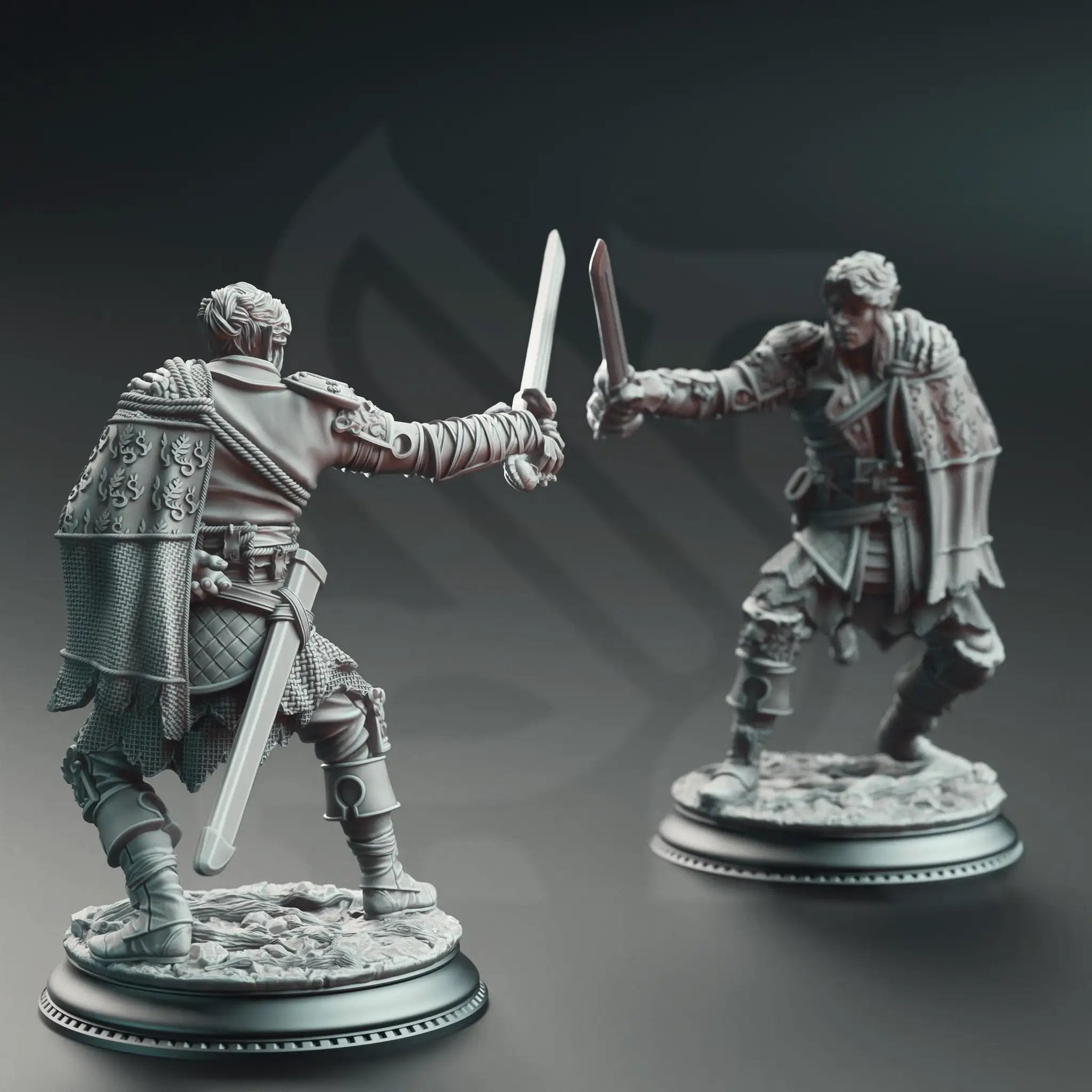 3D printed Half Elf Swashbuckler miniature by Last Hope Miniatures, featuring detailed elf figure in dynamic pose.