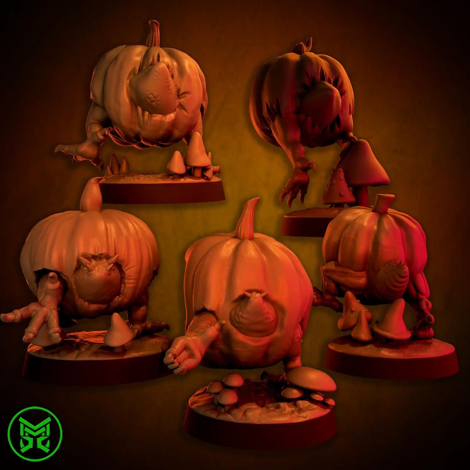 3D printed Halloween Chompaz x5 miniatures by Last Hope Miniatures for Mekka Miniatures, featuring detailed spooky monster designs.