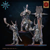 3D printed Heavy Weapon Barbarian Command Group by Lost Kingdom Miniatures, featuring detailed barbarian figures with heavy weaponry.