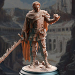 3D printed human psionic spellsword figure by Last Hope Miniatures from DM Stash, detailed fantasy miniature on a stand.