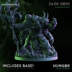 3D printed Hungor the Rot Sorcerer figure from Dark Gods Miniatures by Last Hope Miniatures, showcasing detailed dark fantasy character art