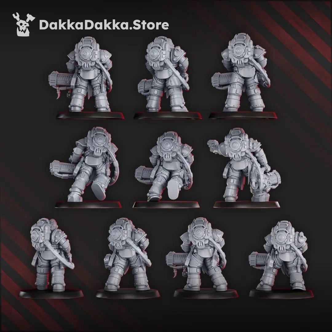 3D printed Ignisaurus Clan Pulsarum Squad miniatures by Last Hope Miniatures, featuring detailed dinosaur figures for tabletop gaming.