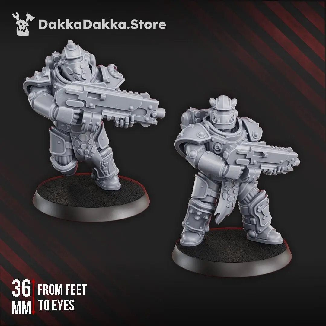 3d printed Ignisaurus Clan Warriors tactical squad miniatures by Last Hope Miniatures, featuring detailed dinosaur-inspired soldier figures.