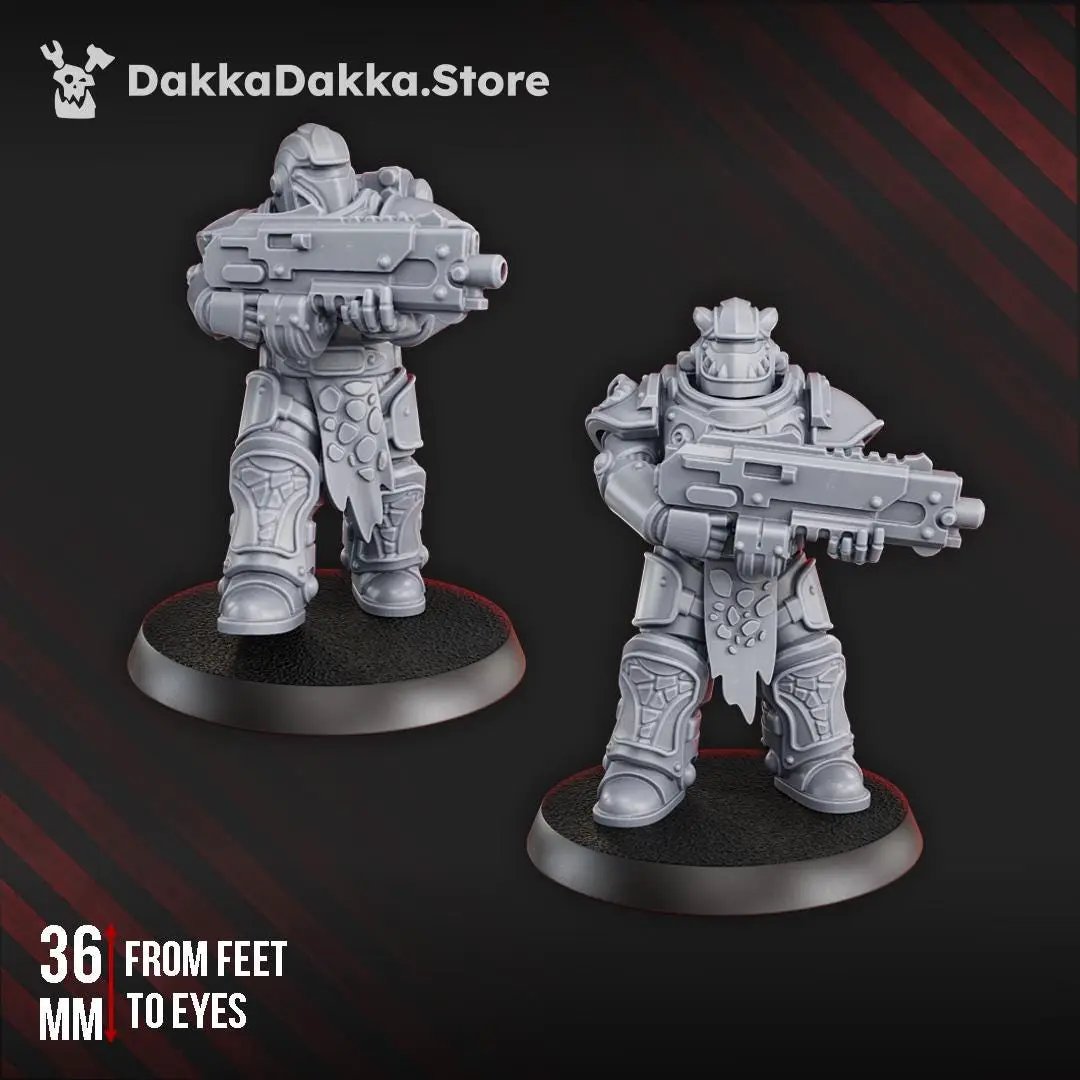 3D printed Ignisaurus Clan Warriors Tactical Squad by DakkaDakka Miniatures, featuring detailed dinosaur-themed miniature figures.