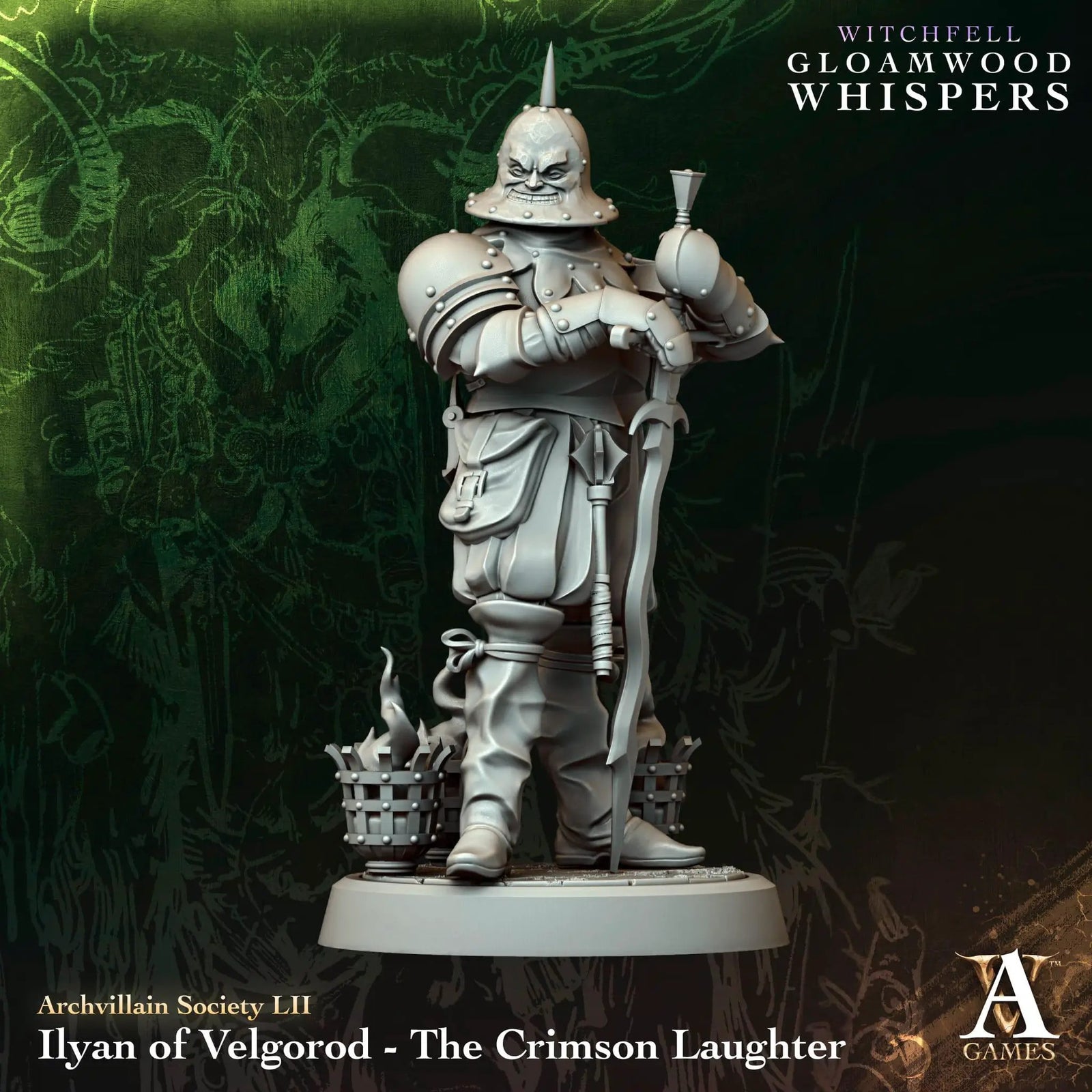 3D printed Ilyan of Velgorod miniature from Last Hope Miniatures, featuring detailed crimson armor and expressive pose.