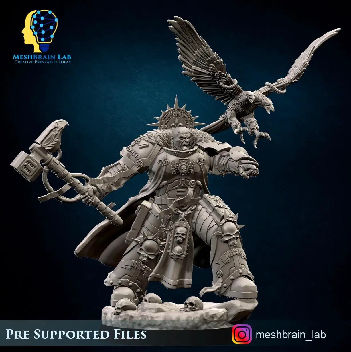 3D printed Imperial Marine Inquisitor Lord miniature by Last Hope Miniatures, detailed model with intricate armor and weaponry.