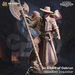 3D printed Inquisition Mage Slayer miniature by Last Hope Miniatures for tabletop gaming, detailed figure with intricate armor and weapon.