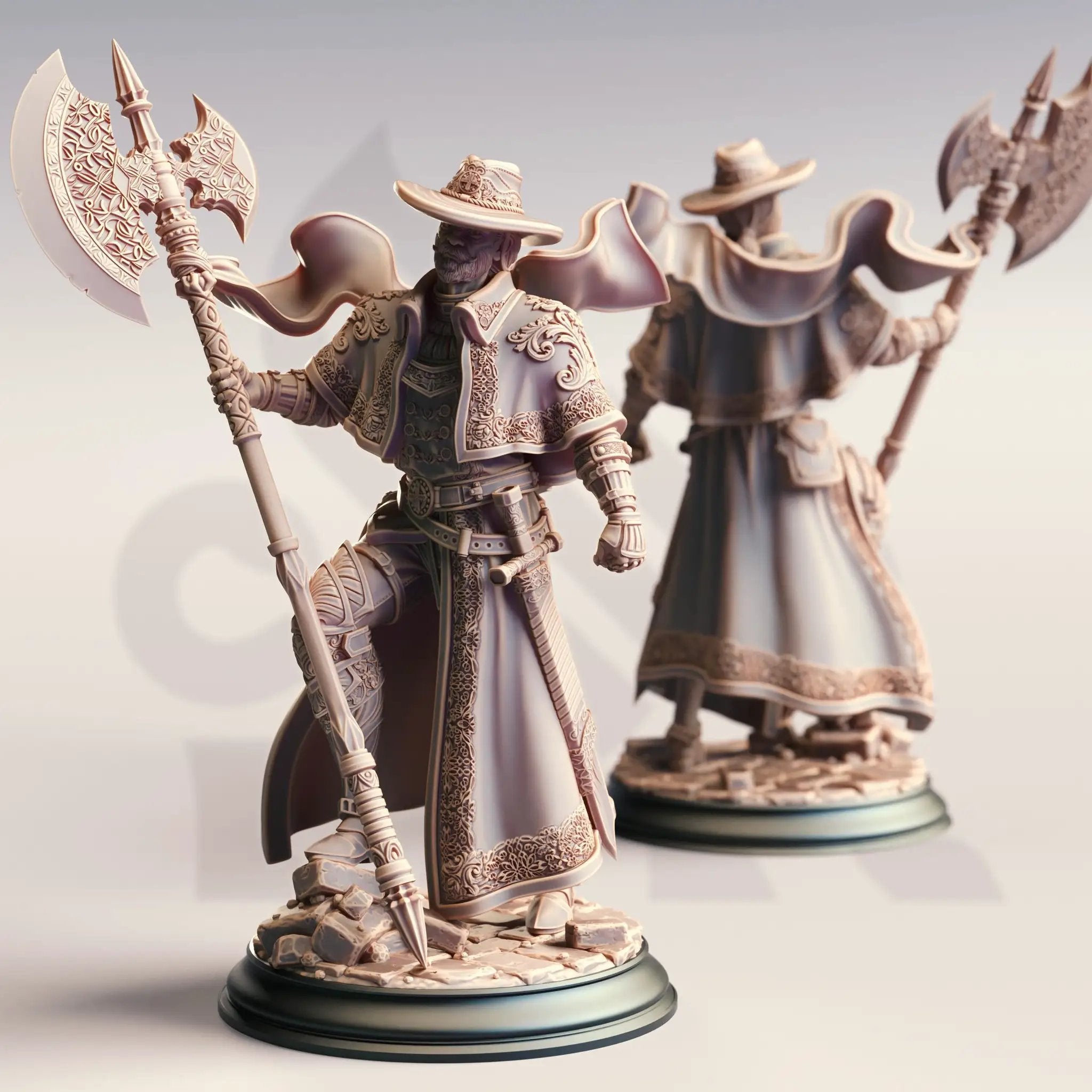 3D printed Inquisition Mage Slayer miniature by Last Hope Miniatures, detailed fantasy figure for tabletop gaming.
